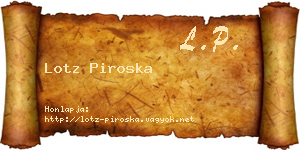 Lotz Piroska névjegykártya